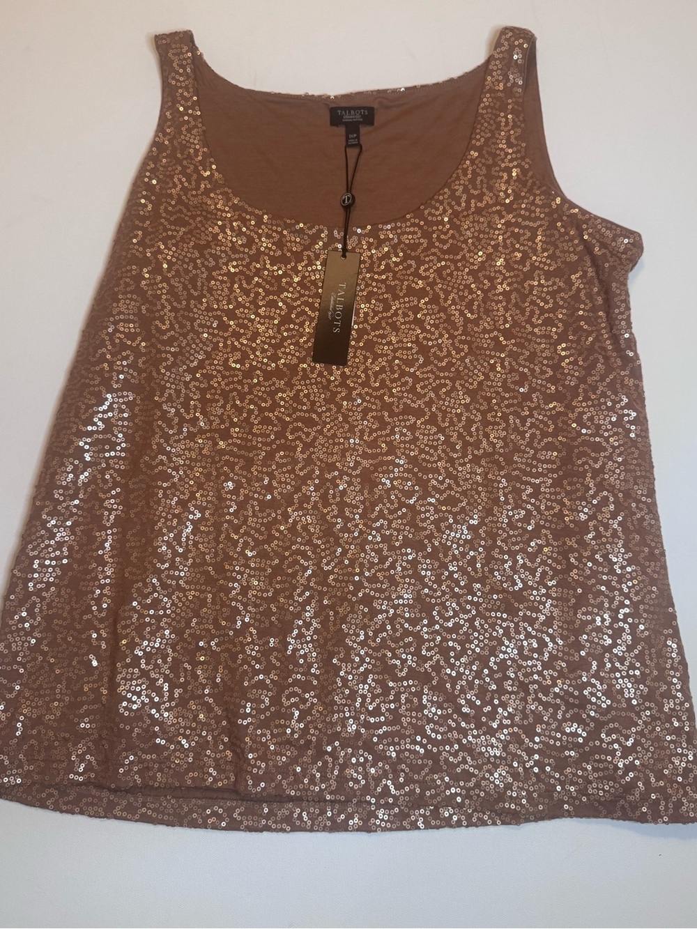 Talbots Gold Sequin Tank Top NWT